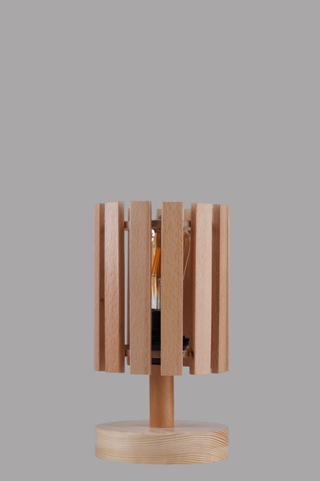Opviq Lámpara de Mesa de Madera Color Roble